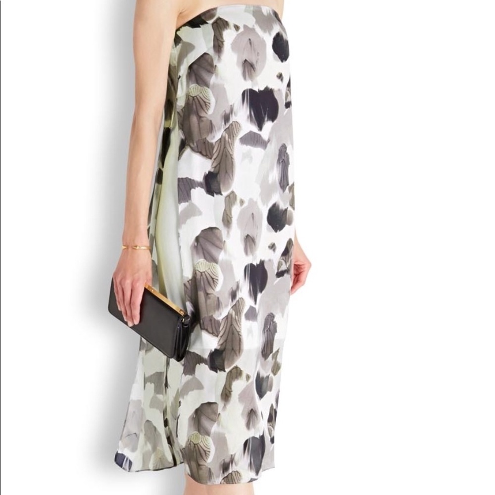 Helmet Lang Strapless Crypsis Silk Dress 8